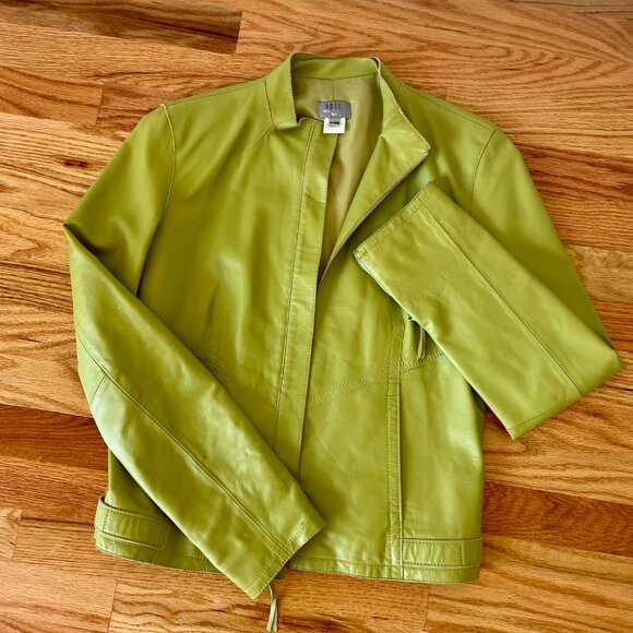 Vintage Philippe Adec Green Leather Jacket